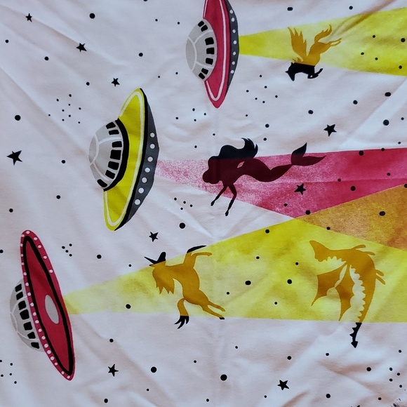 NEW Set 4 short sleeve t-shirts size XL (12) gray pink heart graphic unicorn - Picture 4 of 5